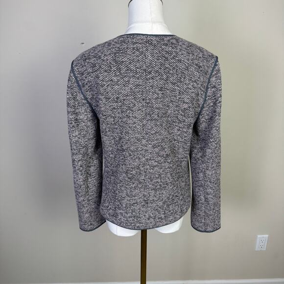 Ann Taylor Tweed Zip Up Moto Long Sleeve Jacket US Women's 10 Petite - Picture 2 of 6
